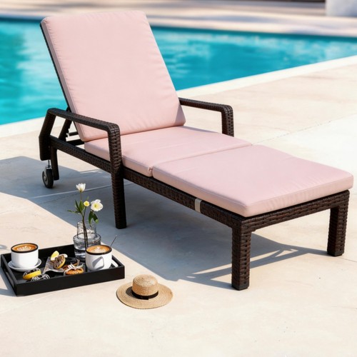 Rattan sun lounger - sun,