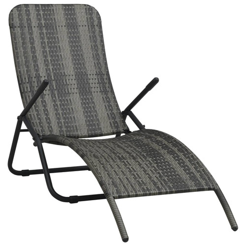 Sun lounger grey rattan - sun,