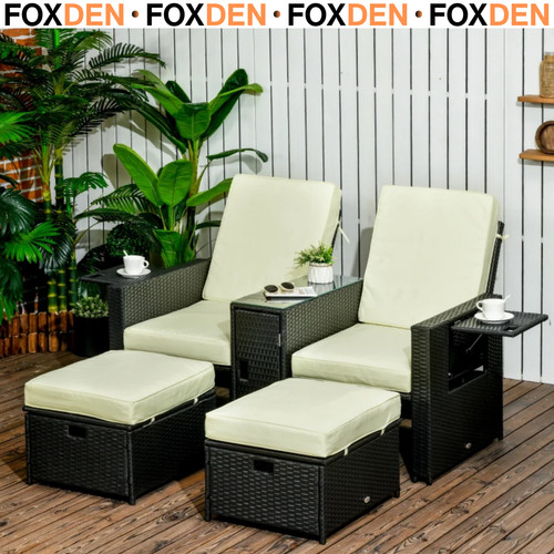 Pcs rattan recliner lounger - rattan,