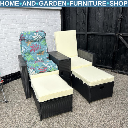 Pcs rattan recliner lounger - 5-pcs,