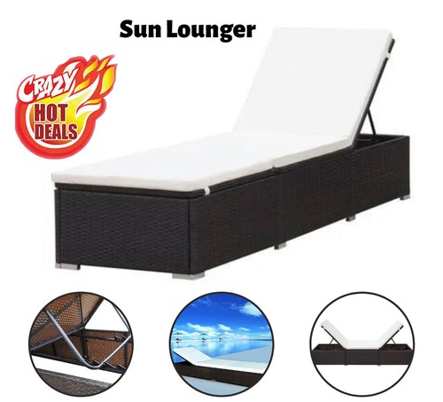 Poly rattan sun - rattan, lounger