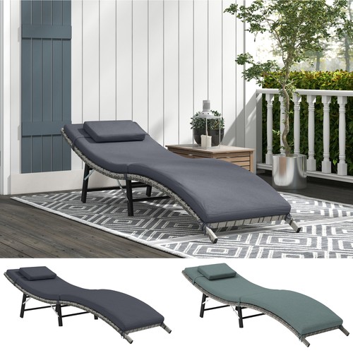 Folding rattan sun lounger - folding,