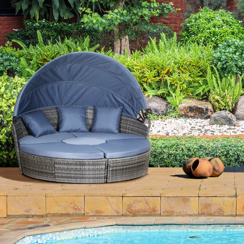 Rattan garden daybed sun - garden,