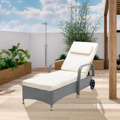 Rattan sun lounger - lounger, bed