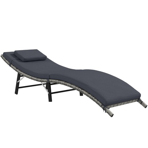 Rattan folding sun - sun, lounger
