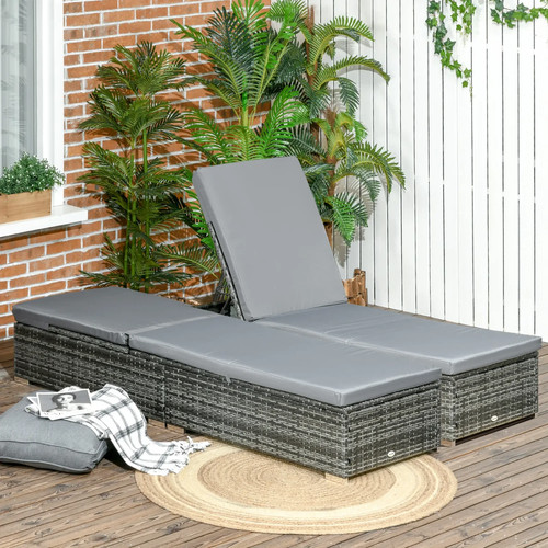 Rattan sun loungers - sun,