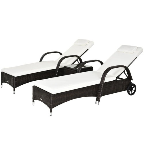 Rattan sun loungers - rattan, set