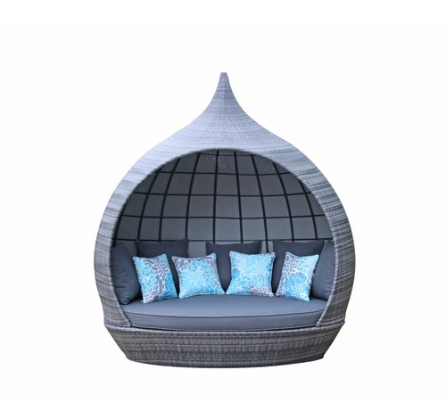 Rattan outdoor sun lounger - rattan,