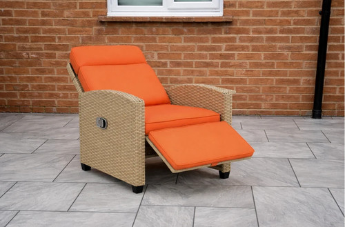 Rattan garden recliner chair - rattan,