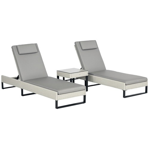 Outsunny rattan sun lounger - rattan,
