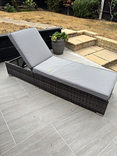 Grey rattan sun - grey, bed