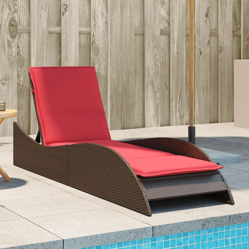 Sun lounger rattan brown - sun,