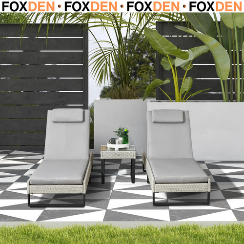Grey rattan sun lounger - lounger, set