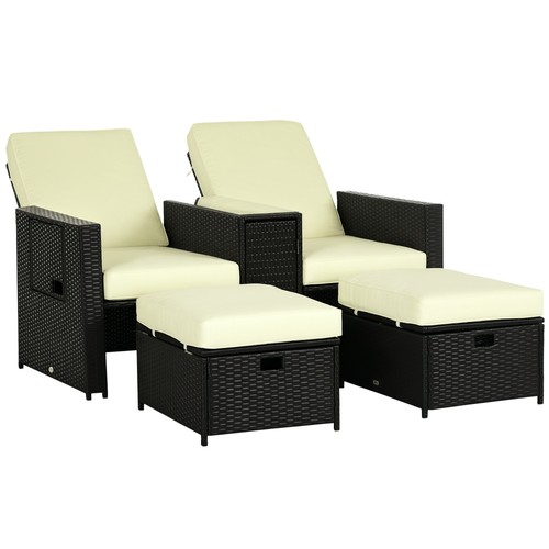 Outsunny recliner rattan sun - rattan,